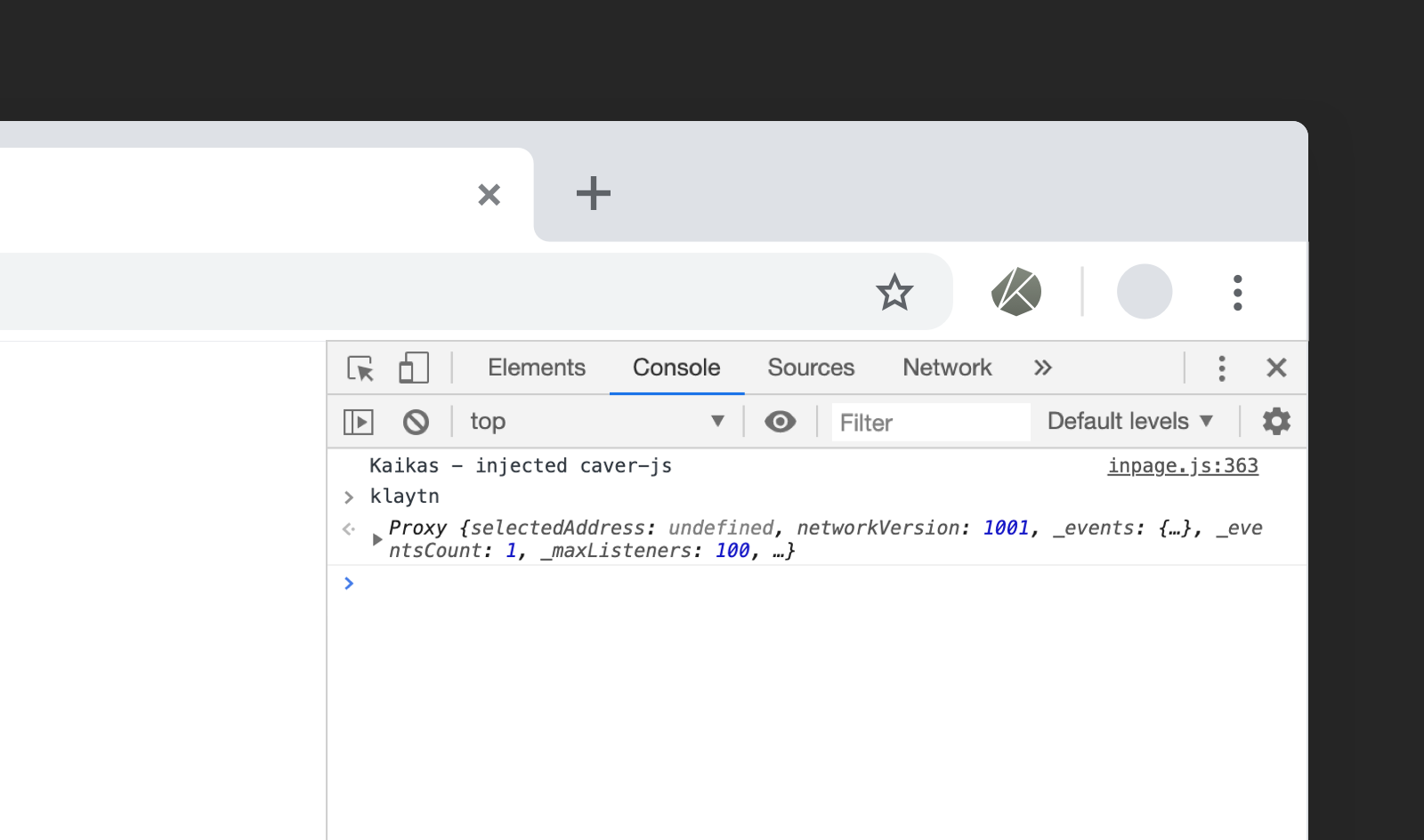 Kaia Object in Console